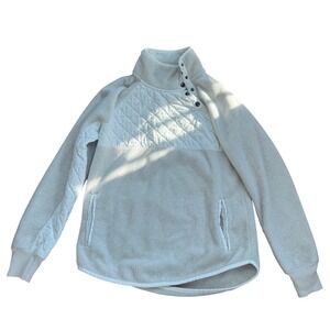 Abercrombie &‎ Fitch Cream Fleece Pullover M Minimalist Neutral Winter Essential